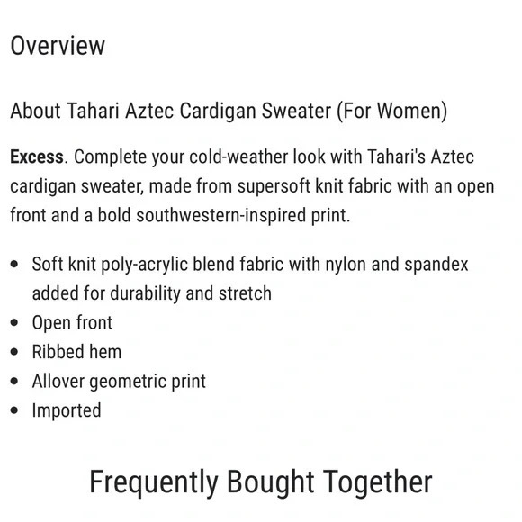 Tahari Soft Cozy Aztec South West Open Front Cardigan Sweater - Picture 16 of 16